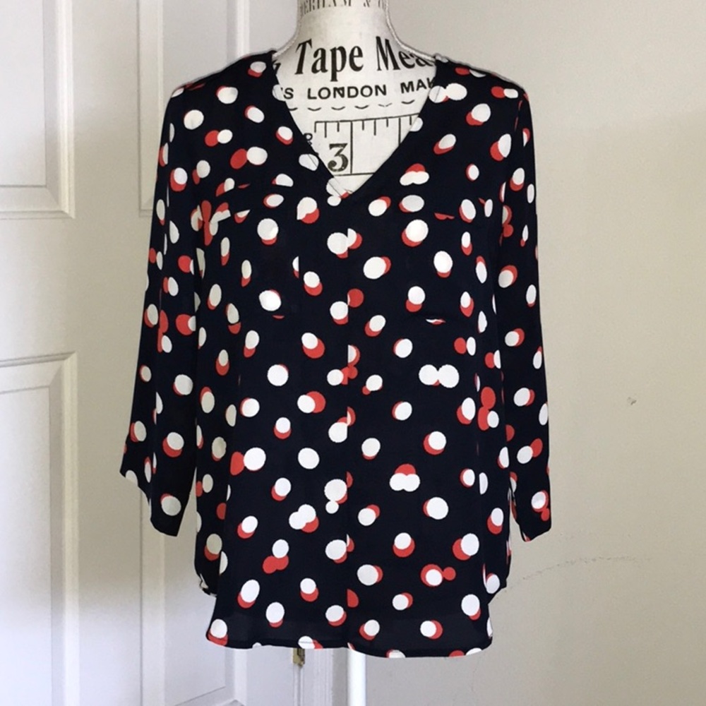 Emaline 3/4 sleeve v-neck top, size PM